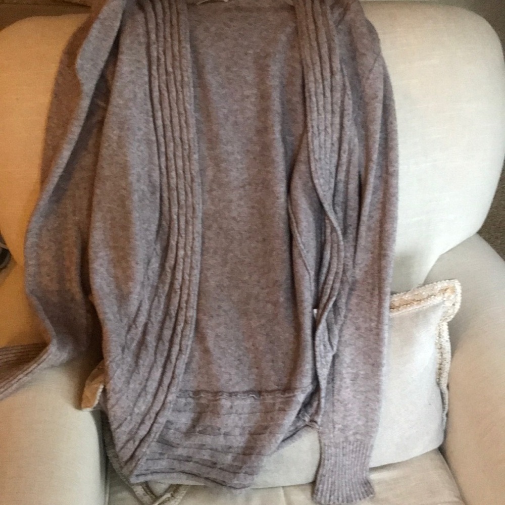 Dreamers tan open cardigan